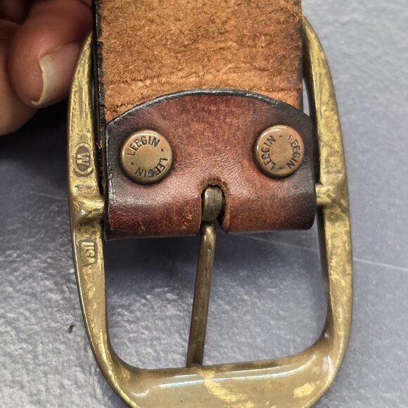 Vintage Leather Statement Belt Embossed Sunrise & Landscape Scenery Size Small - Picture 13 of 13